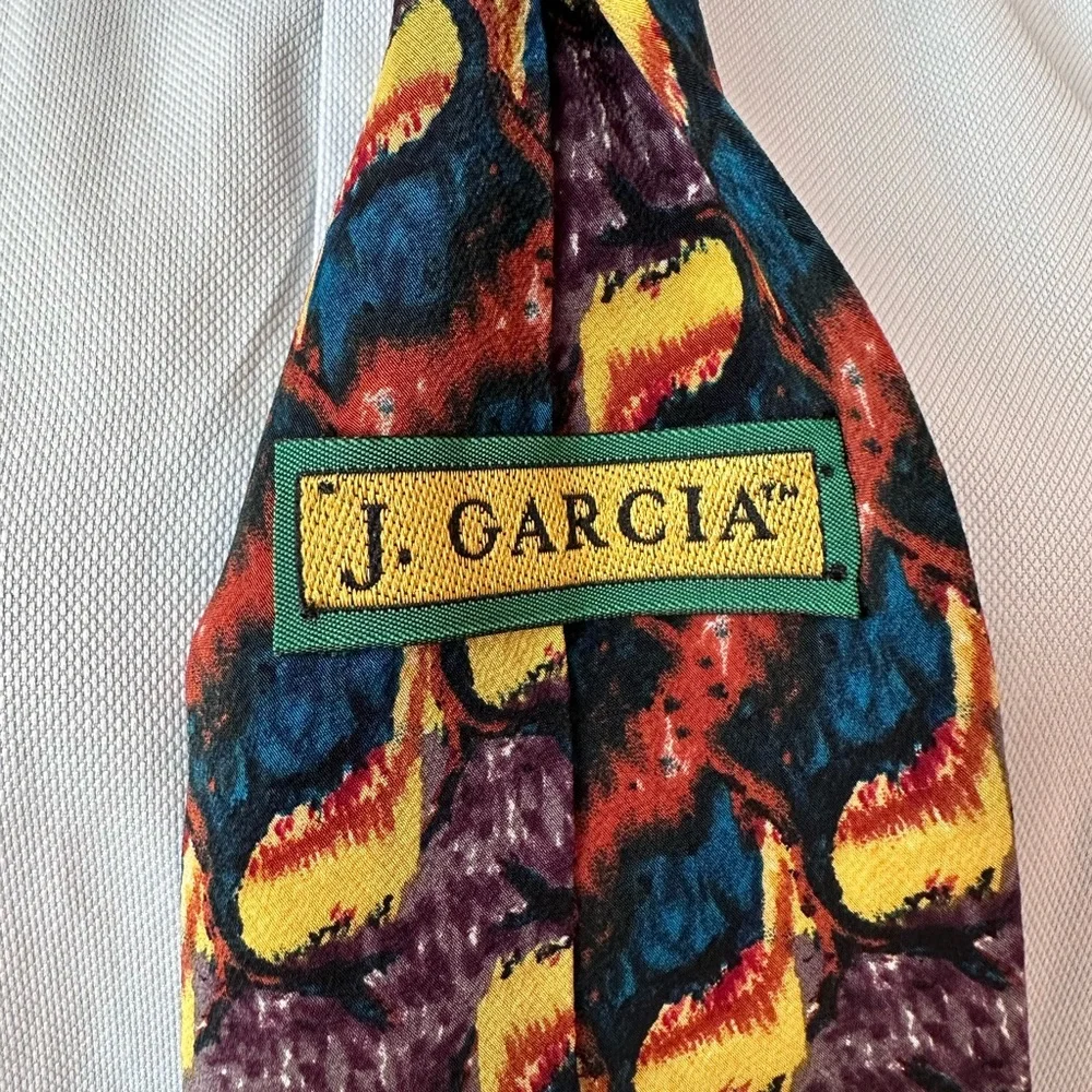 J. GARCIA ~ Multi-Colored Abstract Patterned Neck Tie circa 1980s